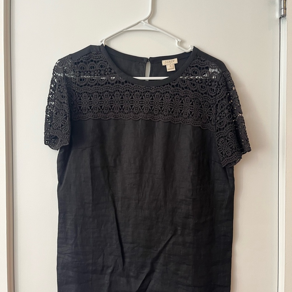 JCrew Black Lace Detail Women's Top